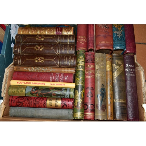 632 - THREE BOXES OF ANTIQUARIAN BOOKS, approximately sixty five books with titles to include two volumes ... 