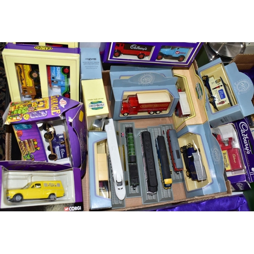 643 - TWO BOXES AND LOOSE BOXED DIECAST CORONATION COACHES AND OTHER VEHICLES to include a Corgi 1:40 scal... 