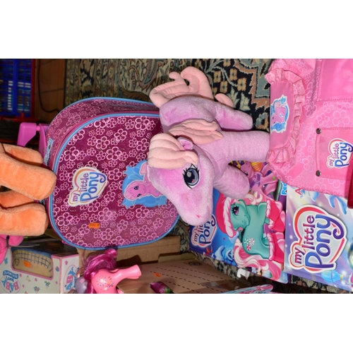 647 - TWO BOXES OF TOYS, to include a quantity of twenty-first century My Little Pony ponies, accessories,... 