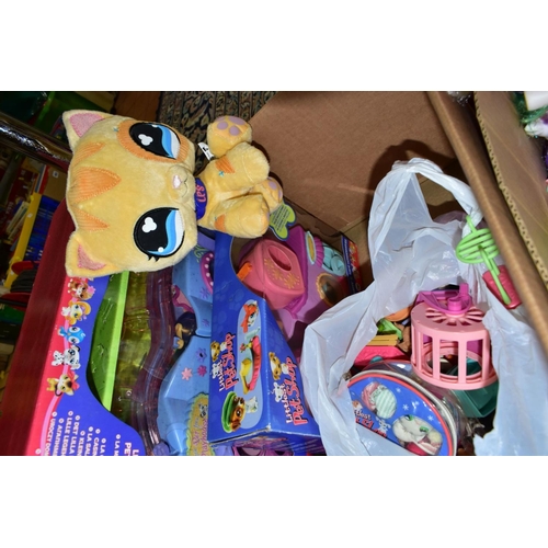 647 - TWO BOXES OF TOYS, to include a quantity of twenty-first century My Little Pony ponies, accessories,... 