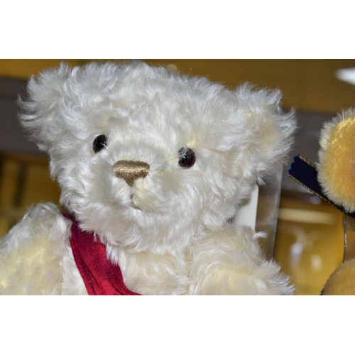 649 - TWO LIMITED EDITION MERRYTHOUGHT GOLDEN JUBILEE TEDDY BEARS, comprising 'Regal Splendour' a white mo... 