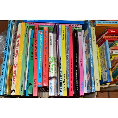 669 - SIX BOXES OF CHILDRENS BOOKS (MOSTLY POP-UP BOOKS), authors include Robert Crowther, Jan Pienkowski ... 