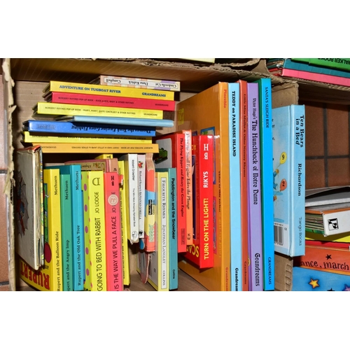 669 - SIX BOXES OF CHILDRENS BOOKS (MOSTLY POP-UP BOOKS), authors include Robert Crowther, Jan Pienkowski ... 