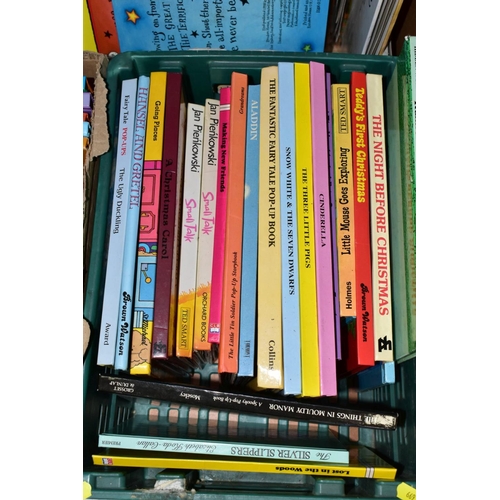 669 - SIX BOXES OF CHILDRENS BOOKS (MOSTLY POP-UP BOOKS), authors include Robert Crowther, Jan Pienkowski ... 