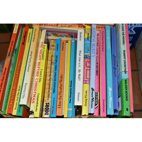 669 - SIX BOXES OF CHILDRENS BOOKS (MOSTLY POP-UP BOOKS), authors include Robert Crowther, Jan Pienkowski ... 