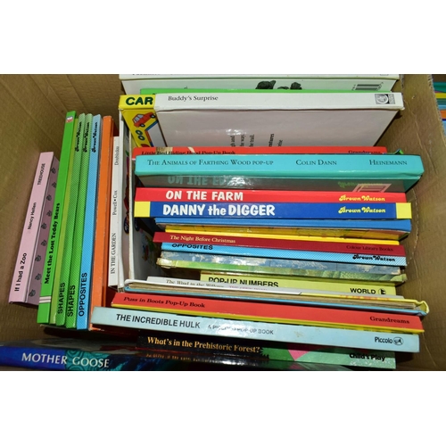 669 - SIX BOXES OF CHILDRENS BOOKS (MOSTLY POP-UP BOOKS), authors include Robert Crowther, Jan Pienkowski ... 