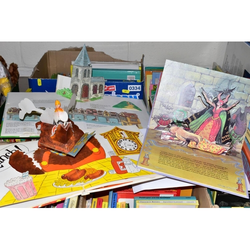 669 - SIX BOXES OF CHILDRENS BOOKS (MOSTLY POP-UP BOOKS), authors include Robert Crowther, Jan Pienkowski ... 