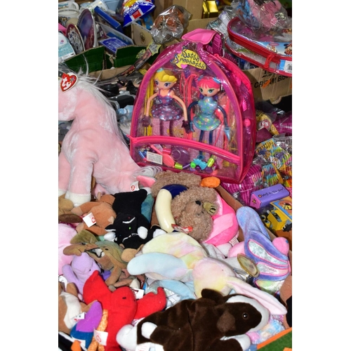 680 - FOUR BOXES OF TOYS, to include fourteen Bratz and similar fashion dolls, with clothes and accessorie... 