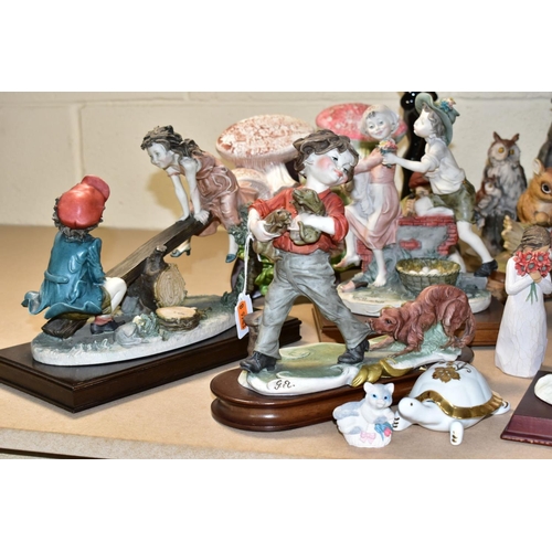 691 - A QUANTITY OF FIGURINES AND DECORATIVE ORNAMENTS, approximately forty five pieces to include Capodim... 