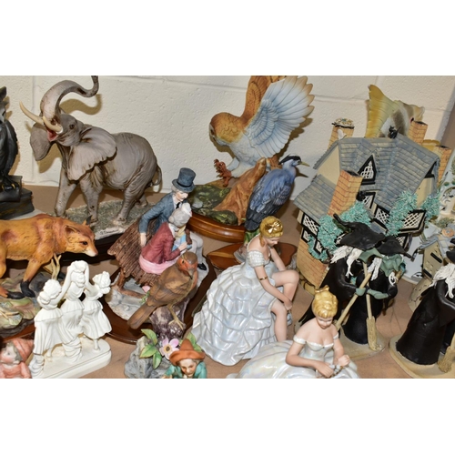 691 - A QUANTITY OF FIGURINES AND DECORATIVE ORNAMENTS, approximately forty five pieces to include Capodim... 