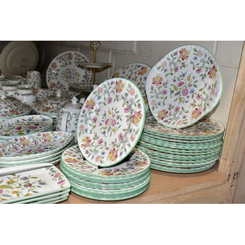 693 - A ONE HUNDRED AND EIGHTY SEVEN PIECE MINTON HADDON HALL DINNER SERVICE, comprising fifteen dinner pl... 