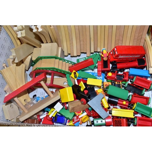 700 - A QUANTITY OF BRIO PUSH-A-LONG WOODEN TRAINS, TRACK & ACCESSORIES, with a boxed Waddington William F... 