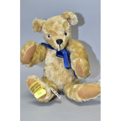 710 - TWO MERRYTHOUGHT TEDDY BEARS, one with felt pads the other with fabric pads, approximatley 29cm in l... 