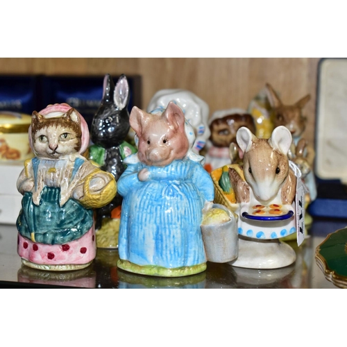 717 - ELEVEN BESWICK BEATRIX POTTER FIGURES, comprising Sir Isaac Newton, Samuel Whiskers, Mr Alderman Pto... 