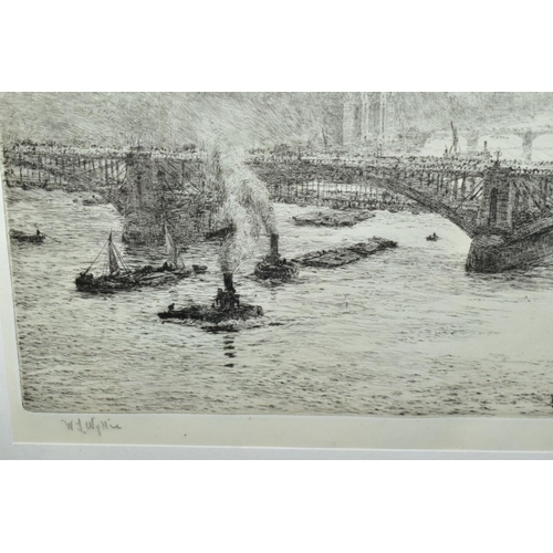 726 - WILLIAM LIONEL WYLLIE (1851-1931), TWO SIGNED ETCHINGS, comprising 'Fishing Cobbles in Cullercoats H... 