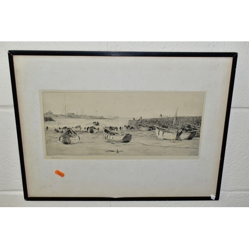 726 - WILLIAM LIONEL WYLLIE (1851-1931), TWO SIGNED ETCHINGS, comprising 'Fishing Cobbles in Cullercoats H... 