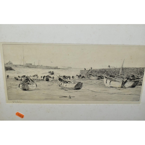 726 - WILLIAM LIONEL WYLLIE (1851-1931), TWO SIGNED ETCHINGS, comprising 'Fishing Cobbles in Cullercoats H... 