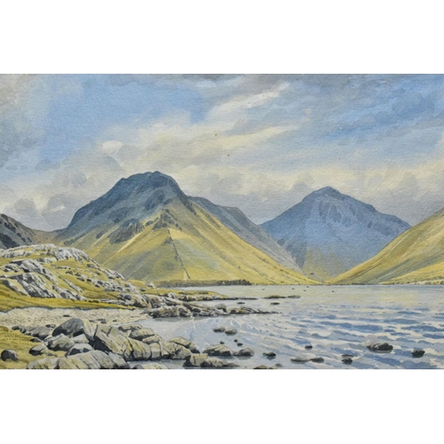 728 - PAINTINGS AND PRINTS ETC, to include a James Ingham Riley watercolour of the Lake District?, approxi... 