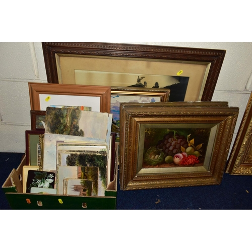 728 - PAINTINGS AND PRINTS ETC, to include a James Ingham Riley watercolour of the Lake District?, approxi... 