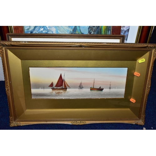 730 - 20TH CENTURY PAINTINGS ETC, comprising Garman Morris watercolour 'Off Yarmouth' fishing boats on the... 