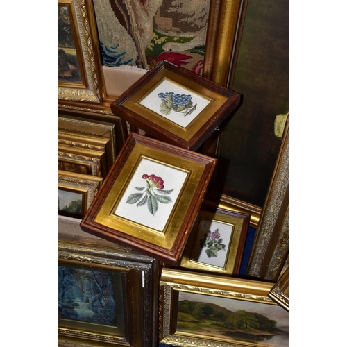 740 - DECORATIVE PAINTINGS AND PRINTS, comprising a modern impressionist style pastoral landscape with you... 