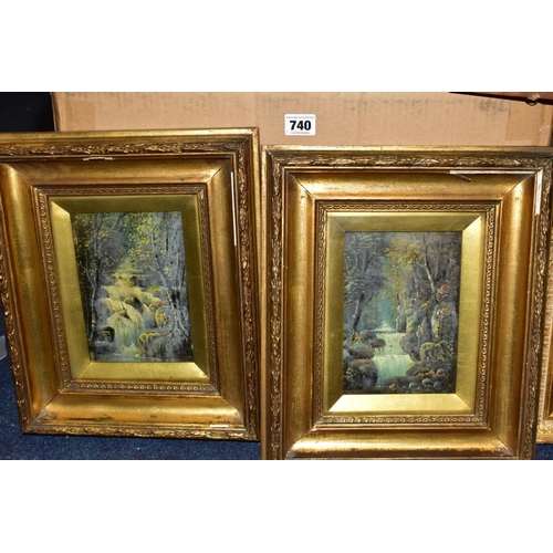 740 - DECORATIVE PAINTINGS AND PRINTS, comprising a modern impressionist style pastoral landscape with you... 