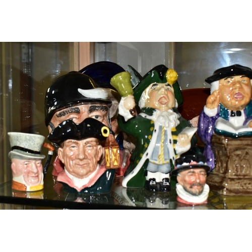 751 - A COLLECTION OF CHARACTER AND TOBY JUGS, fifteen jugs including Royal Doulton Night Watchman D6576, ... 