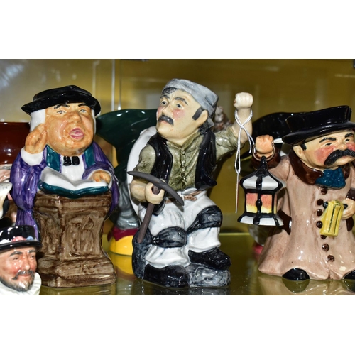 751 - A COLLECTION OF CHARACTER AND TOBY JUGS, fifteen jugs including Royal Doulton Night Watchman D6576, ... 