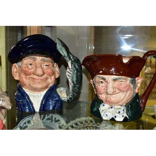 751 - A COLLECTION OF CHARACTER AND TOBY JUGS, fifteen jugs including Royal Doulton Night Watchman D6576, ... 