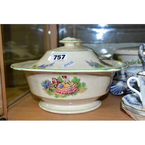 757 - A GROUP OF CERAMIC TEA SETS AND OTHER WARES, to include a twenty two piece Royal Doulton pink Art De... 