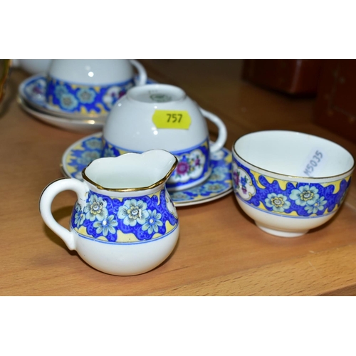 757 - A GROUP OF CERAMIC TEA SETS AND OTHER WARES, to include a twenty two piece Royal Doulton pink Art De... 