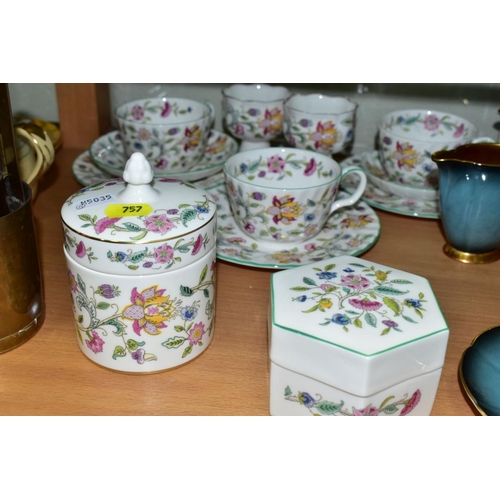 757 - A GROUP OF CERAMIC TEA SETS AND OTHER WARES, to include a twenty two piece Royal Doulton pink Art De... 