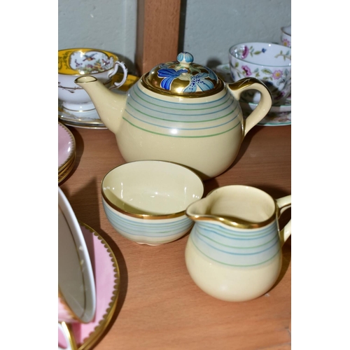 757 - A GROUP OF CERAMIC TEA SETS AND OTHER WARES, to include a twenty two piece Royal Doulton pink Art De... 