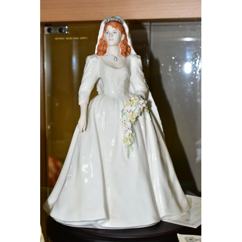 758 - THREE BOXED LIMITED EDITION COALPORT FIGURES OF ROYAL BRIDES, comprising 'Queen Elizabeth , The Quee... 