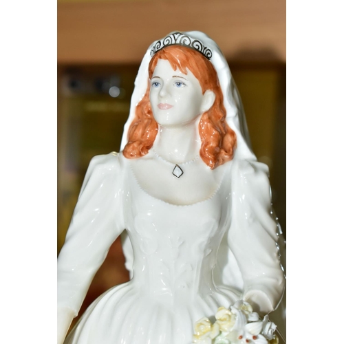 758 - THREE BOXED LIMITED EDITION COALPORT FIGURES OF ROYAL BRIDES, comprising 'Queen Elizabeth , The Quee... 