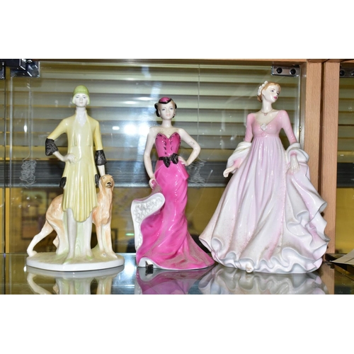 759 - SIX COALPORT FIGURINES, comprising Perfect Moment 2672/7500, with Ladies of Fashion series: Summer R... 