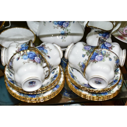 764 - A TWENTY TWO PIECE ROYAL ALBERT 'MOONLIGHT ROSE' PATTERN TEA SET, comprising a teapot, a sugar bowl ... 