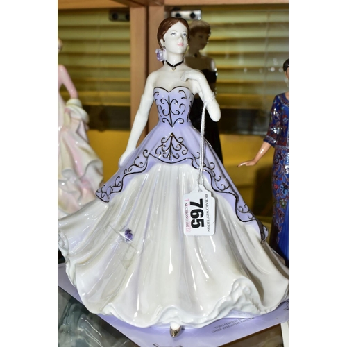 765 - FIVE BOXED COALPORT FIGURINES, most limited edition, comprising The Gem Collection: Diamond 83/1500 ... 