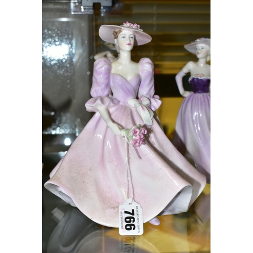 766 - SIX COALPORT LADIES OF FASHION FIGURINES, comprising Barbara Ann, Summer Days, Stella, Demetria (pet... 