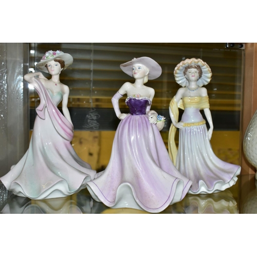 766 - SIX COALPORT LADIES OF FASHION FIGURINES, comprising Barbara Ann, Summer Days, Stella, Demetria (pet... 