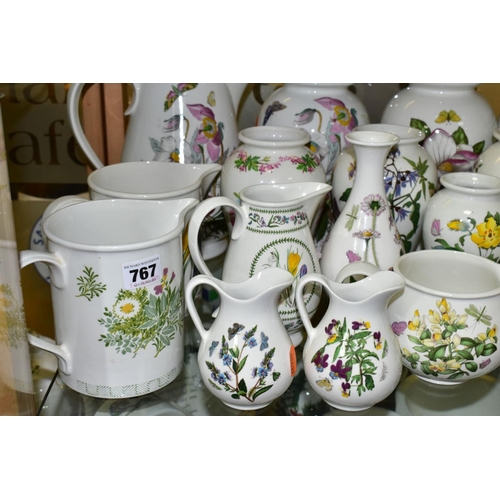 767 - A COLLECTION OF PORTMEIRION VASES, JUGS AND OTHER ITEMS, mainly Botanic Garden and Garden Herbs patt... 