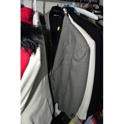 788 - MENS AND LADIES CLOTHING, to include a St Michael brown jacket size 40L, Moss Bros shawl collar tuxe... 