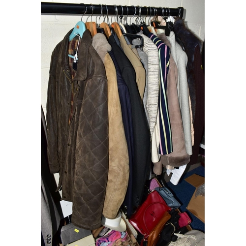 789 - MENS AND LADIES CLOTHING AND ACCESSORIES, to include a Moorlands shearling coat size 42, Magee two p... 