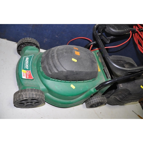 1276 - A QUALCAST 32cm ELECTRIC LAWN MOWER with grass box (PAT pass and working)