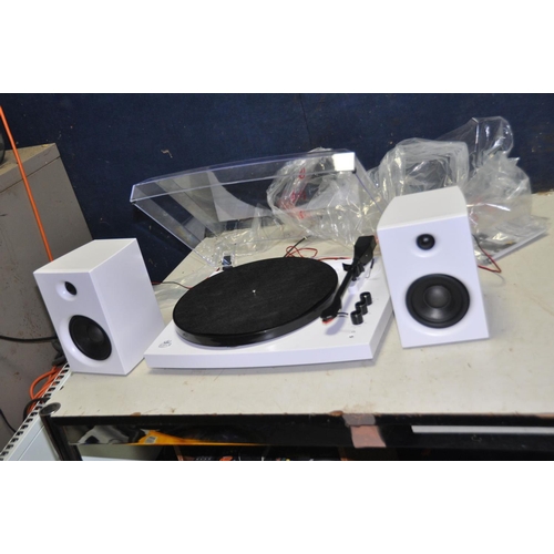 1294 - A GPO MODERN TURNTABLE with matching speakers and a boxed De'Longhi oil filled radiator (both PAT pa... 