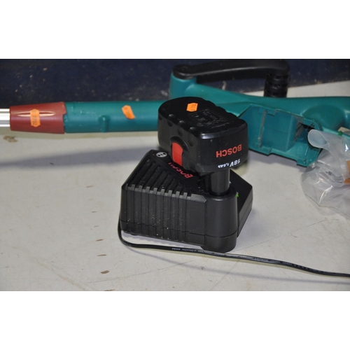 1313 - A BOSCH ACCUTRIM 18V STRIMMER  with one battery and charger (PAT pass and working)