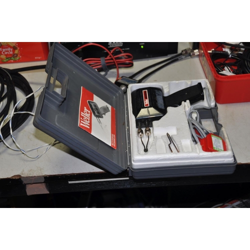 1314 - A YAESU FM TRANCEIVER with ENOS power Supply, a Weller Universal soldering iron (both PAT pass and w... 