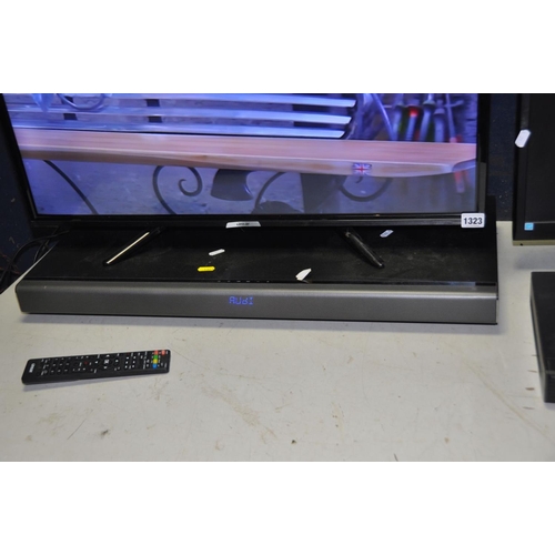 1323 - A LINSAR 32in LED TV with remote, a Linsar Soundbar, a Humax DVB receiver (all PAT pass and working)... 