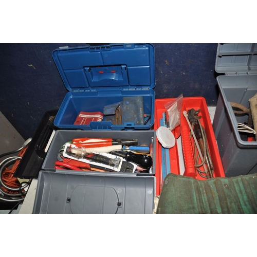 1367 - THREE TOOLBOXES AND A TRAY CONTAINING TOOLS including a Record 924 bolt cropper, a Stanley No4 plane... 