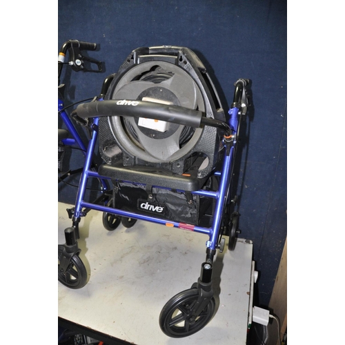 1378 - A DRIVE ROLLATOR with seat and adjustable height along with another drive rollator (both in good use... 